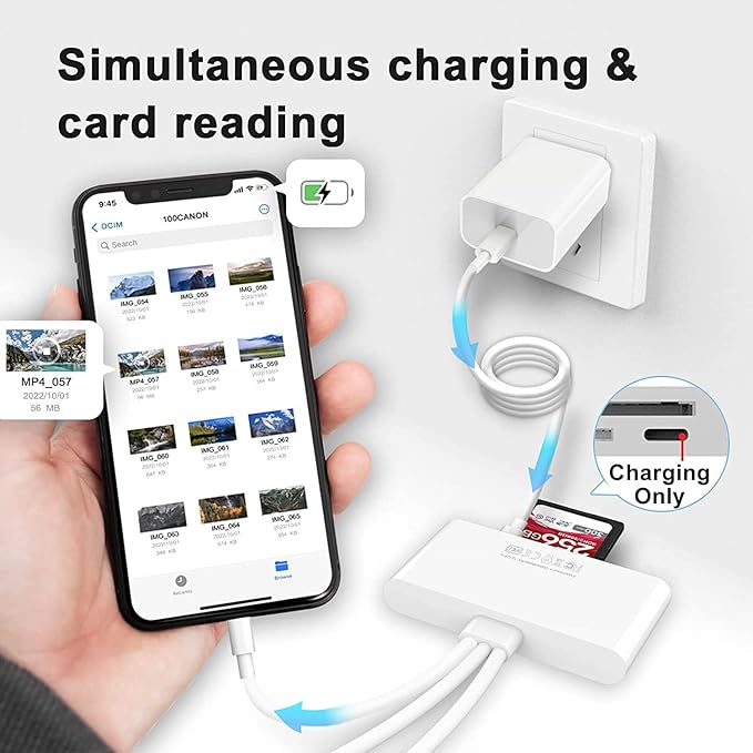 [Apple MFi Certified] 5-in-1 iPhone Memory Card Reader, USB OTG Adapter & SD/TF Card Camera Viewer for iPhone/iPad/PC/Android/Camera/USB C & A Devices, Supports SD/Micro SD/SDHC/SDXC/MMC Plug and Play