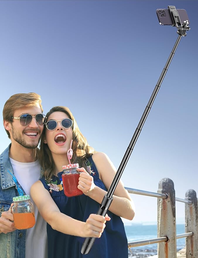 Aluminum 71" Phone Tripod with Remote, Extendable & Compatible with iPhone 15/14/13/Android/Camera