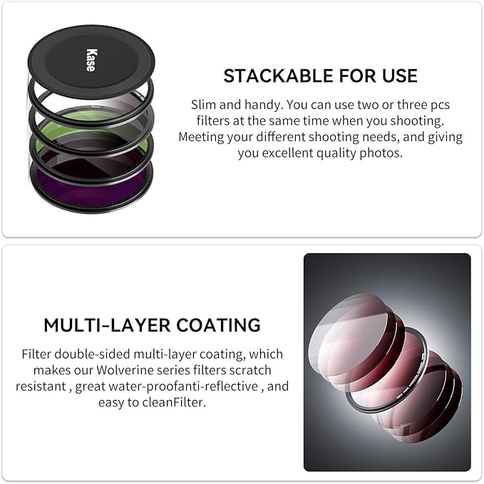 Kase Wolverine 67mm ND100000 16.5 Stop Magnetic Neutral Density Filters Incl Adapter