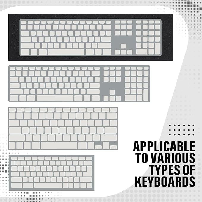 Keyboard Foam for Mechanical Keyboard, Sound Dampening Foam Free Cutting Key Board Mat Foams Black for Key Board Bottom Office Desk Home, 20 x 6 (2mm Thick)