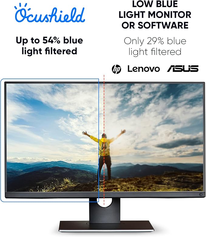 Ocushield 12.5” (16:9) Premium Anti Blue Light Screen Protector with Privacy Filter for Laptops and Computer Monitors - Anti-Glare - Easy Install - Anti-Fingerprint - Reduce Eye Fatigue (277 x 156 mm)