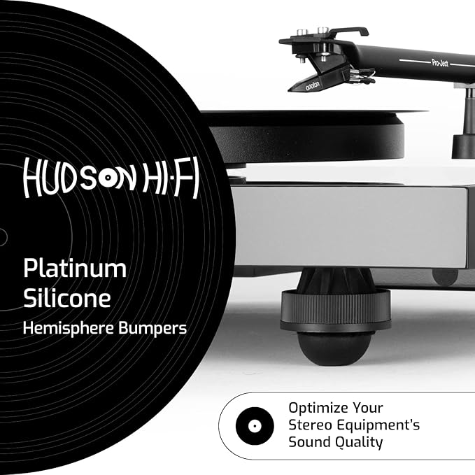 1.25" Platinum Silicone Speaker Isolation Pads - 4-Pack Non-Skid Speaker Pads with Adhesive, Speaker Isolation Feet for Record Player Isolation - Turntable Feet and Subwoofer - 20 Duro