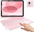 typecase Touch iPad 10th Generation Case with Keyboard (10.9", 2022) and iPad A16 (11th Gen, 2025) – 360° Rotatable, 11-Color Backlit, Multi-Touch Trackpad, Thin & Light (Light Pink)