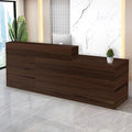 Reception Desk with Counter Modern Checkout Counter with Lockable Drawer Keyboard Tray Receptionist Desk for Office Salon Reception Table B Right 51inch/130cm