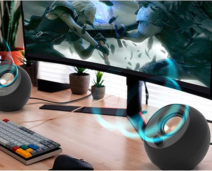 Creative Pebble 2.0 USB-Powered Desktop Speakers with Far-Field Drivers and Passive Radiators for Pcs and Laptops (Black)
