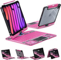 KARTICE Transparent 360 Keyboard Case with Wireless Keyboard for iPad Air 11 Inch 2024, 10.9" iPad Air 5th/4th, 11" iPad Pro 4/3/2/1 360° Rotating Stand