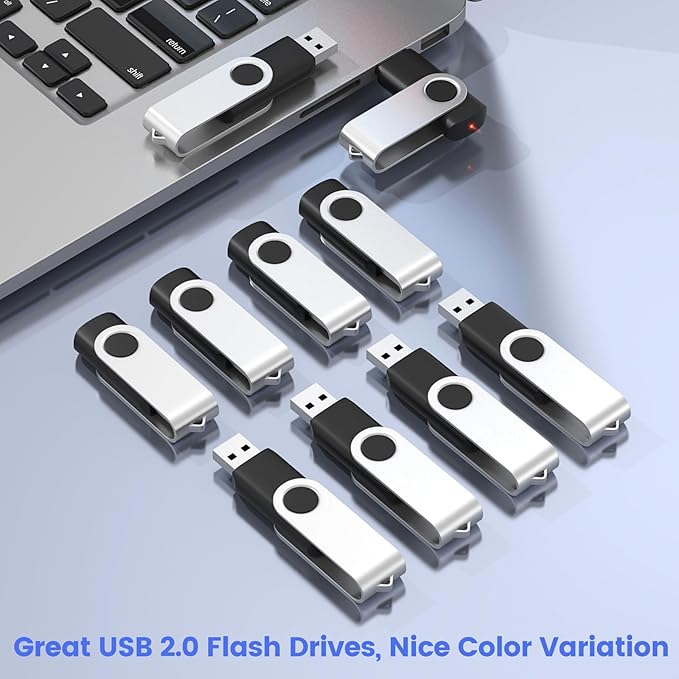 ABLAZE 16GB USB Flash Drive 100 Pack, USB 2.0 Thumb Drives Bulk Memory Sticks Pendrives 100PCS (Black)