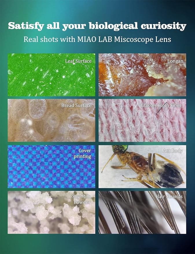 Phone Microscope with CPL Lens/LED Light, Nano Zoom 200X Pocket Microscope Camera Attachment with Universal Clip for Most iPhone/Andriod Phone - The Best Gift to Enjoy Microworld for Kids and Adults