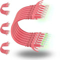 Rapink Patch Cables Cat6 2ft (24 Pack), Ethernet Patch Cable 10G Support, Cat 6 Patch Cable for Patch Panel to Switch, Flexiable Cat 6 Ethernet Cable with Gold Plated Red