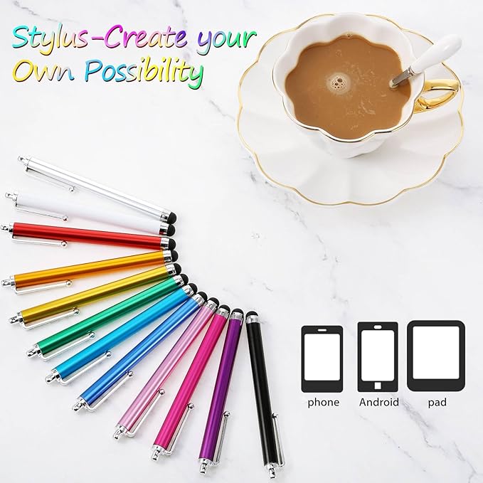 Outus 36 Pcs Stylus Pen for Universal Capacitive Touch Screens Devices, Stylus Pen Compatible with Tablet for Classroom Travel Olders Friendly(Multicolor)