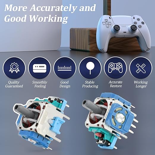 for PS5 Analog Stick Replacement for Sony PlayStation 5 PS5 Joysticks Replacement 3D Joystick Sensor Module Thumbstick Controller Accessory Part with Kit(4Pack)