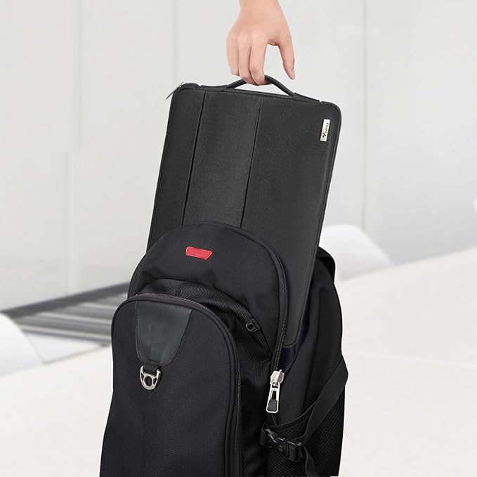 Voova Laptop Sleeve Carrying Case 14 15 Inch Compatible with MacBook Air 15 M2/M3/M4 2022-2025, MacBook Pro 15, Hp Chromebook 14, Waterproof Slim Computer Cover Bag,Black