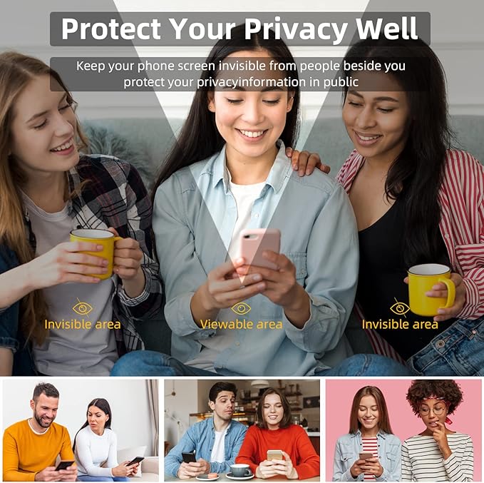EGKimBa Privacy Screen Protector compatible with iPhone 12 /iPhone 12 Pro, 6.1 inch Gradient Colorful Electroplated Anti-Spy Anti-Blue Light Easy Installation Tempered Glass