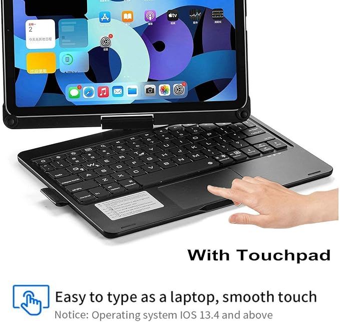 Keyboard case for iPad Mini 7 A17 Pro/Mini 6 Rotating,Touchpad Keyboard Case for iPad Mini 7th/6th Generation 8.3-inch with Trackpad Backlight Rotatable, Rose Gold