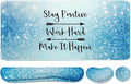 Large Mouse Pad and Keyboard Wrist Rest, Desk Pad for Keyboard and Mouse, 4-in-1 Large Gaming Mouse Pad with Wrist Support for Home Office Study Game-Stay Positive