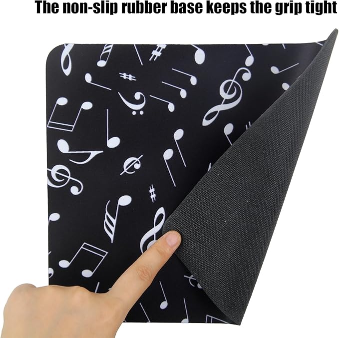 Mouse Pad, Gaming Mouse Pad, Non-Slip Rubber Base Mouse Mat with Designs for Laptop, Computer & Office, 9.5 x 7.9 x 0.12 inches (Little Music Notes)