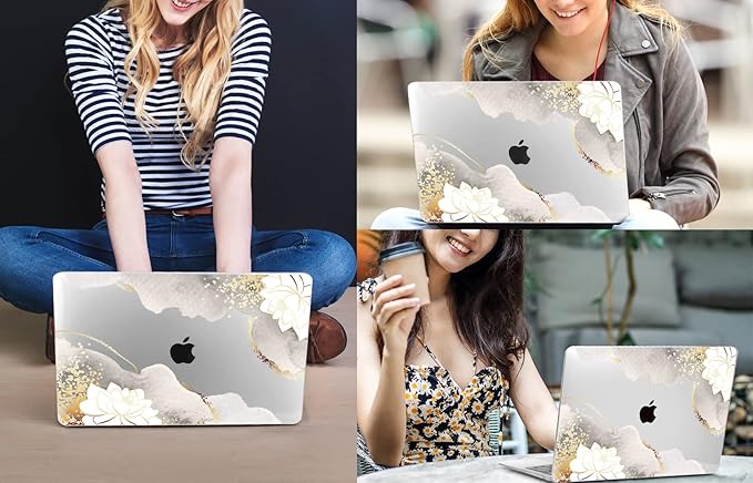 CISSOOK Compatible with MacBook Air 13 inch Case 2021 2020 2019 2018 2022 Release Model: M1 A2337 A2179 A1932, Floral Hard Shell Case Cover for MacBook Air 13 inch with Retina Display and Touch ID