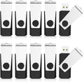 KEXIN 4GB USB Flash Drive 50 Pack - Thumb Drive Bulk Memory Stick Pen Drives With Swivel Design, USB 2.0, Black