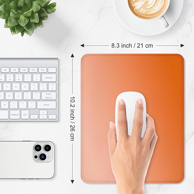 ITNRSIIET Mouse Pad Non-Slip Rubber Base Smooth Surface Stitched Edges Waterproof Durable Compatible with All Mice for Office & Gaming, Desk Accessory, 10.2x8.3x0.12 inch, Sunset Gradient