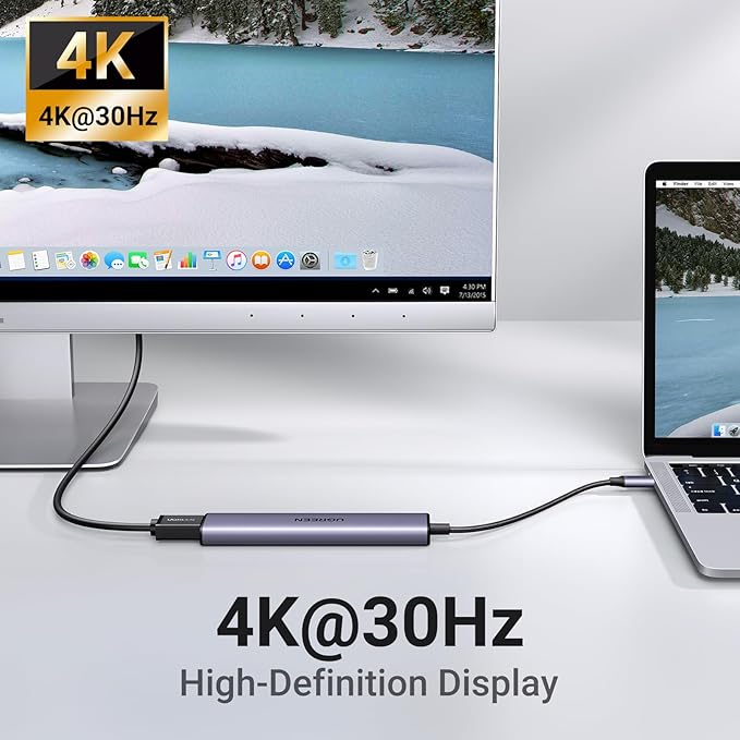 UGREEN Revodok 105 USB C Hub 5 in 1 Multiport Adapter 4K HDMI, 100W Power Delivery, 3 USB-A Data Ports, USB C Dongle for MacBook Pro/Air, iPad Pro, iMac, iPhone 15 Pro/Pro Max, XPS, Thinkpad