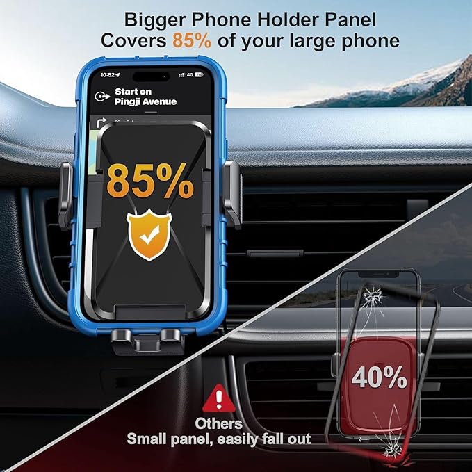 Car Phone Holder Vent [Thick Cases Friendly] Phone Mount for Car Air Vent 360° Rotate Hands Free Cell Phone Holder for Car Automobile Cradle for All iPhone Android Smartphone