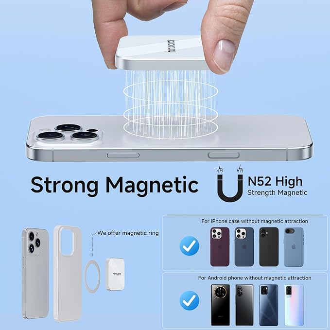 500GB Magnetic External SSD,2000MB/s Type-C USB 3.2 Gen 2x2 Portable SSD,Ultra-Slim External Hard Drive,4K ProRes Recording & Store,External Solid State Drive for iPhone15/16/Android/PC/Mac -PS2005