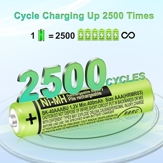 8 Pack BK-40AAABU Ni-MH AAA Rechargeable Battery for Panasonic,1.2v 400mah Rechargeable AAA Batteries Panasonic Cordless Phones, Electronics,Remote Controls