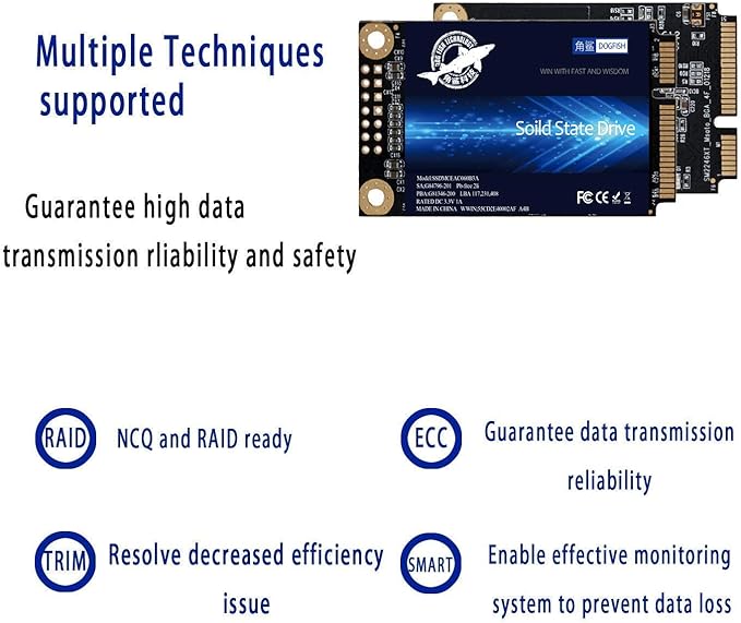 SSD MSATA 256GB Dogfish High Performance Internal Solid State Drive for Desktop Laptop 3 Unit Package Pack [256GB(3 Packs),MSATA]