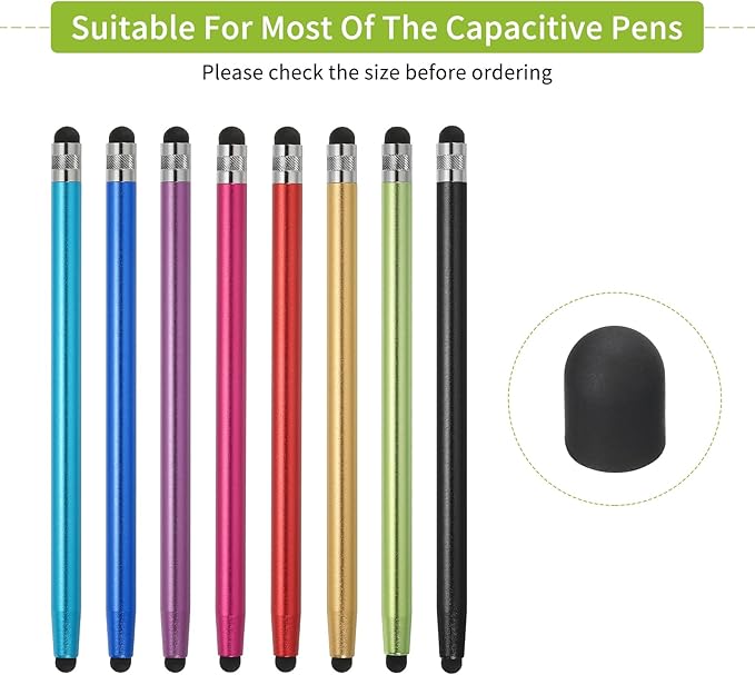 MECCANIXITY 40Pcs Replacement Stylus Pen Tips 5.5mm Conductive Capacitive Touch Screen Pens Tips Silicone Rubber, Black