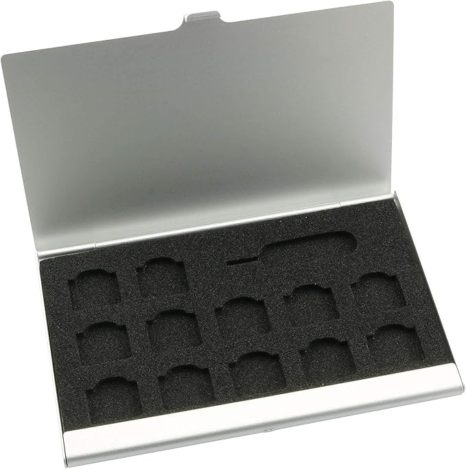 TAODAN Nano SIM Card Holder with Eject Pin,SIM Card Adapters Aluminum Alloy Storage Case Silver