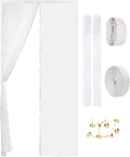 Magnetic Screen Door - Self Sealing, Heavy Duty, Hands Free Mesh Partition Keeps Bugs Out Let Breeze in- Pet and Kid Friendly - Keep Open Feature (White, Fit Door Size 48 x 80 Inch)