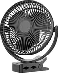 Clip Fan, 8 Inch Mini Quiet Desk Fan, 10000mAh USB Rechargeable Battery Operated Clip on Fan, USB Desk Fan, Portable Personal Small Fan For Desk, Office,Golf Cart