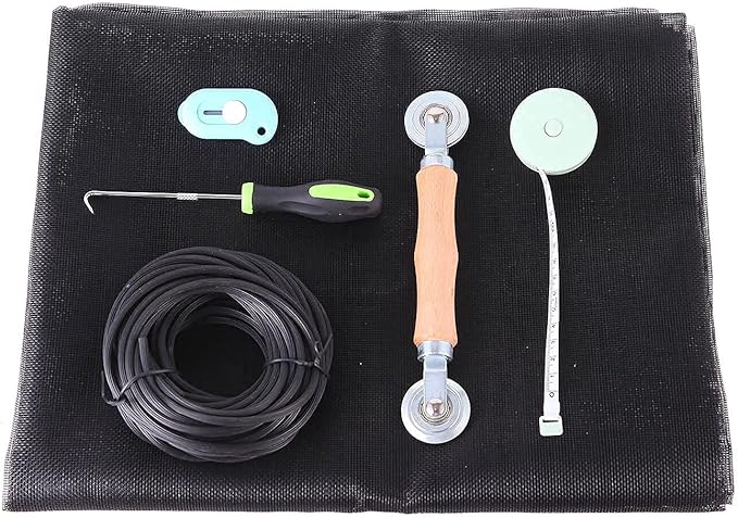 Window Screen Repair Kit - 59" x 106" Screen Door Replacement Fiberglass Screen Mesh with All Screen Tools for Sliding Door and Patio Screen Door Replacement, TOOLTRIZ