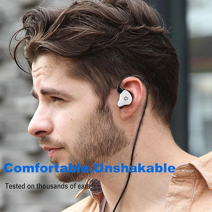 YINYOO KBEAR KS1 Bass Earbuds, Wired Earbuds in Ear Monitor, Clear Sound Headphones, Vocals Forwards High Resolution Noise Canceling Earphones, Dual Magnectic Circuit Dynamic Tangle-Free Cable