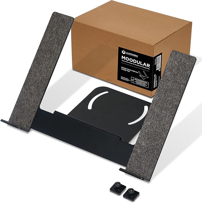 Moodular Add-ons Laptop Tray Stand [Accessory Only - Requires Moodular Wooden Monitor Stand Slide Rails for Use] Black MSA-LT