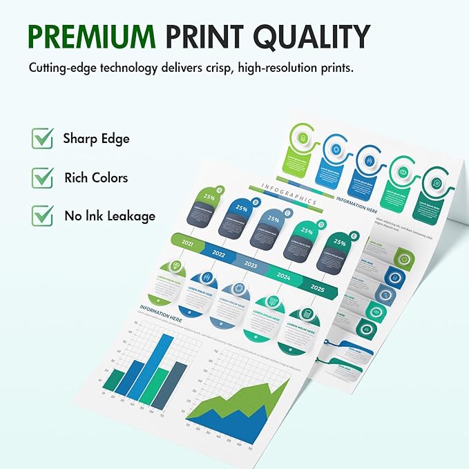962 962XL Ink Cartridges Combo Pack：Replacement for HP Ink 962XL Black and 962 Color for HP OfficeJet Pro 9010 Series 9015 9018 9025 9020 9012 9014 9016 9019 9022 9026 9027 9028 9029 Printer