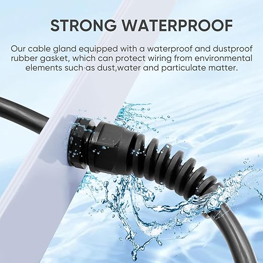 Strain Relief Cord Connector,LISTENJIALE 10Pcs NPT 3/8" Waterproof Cable Gland Flex Spiral Strain Relief Adjustable 5-10mm Cable Connector Nylon Joint with Gaskets(Black)