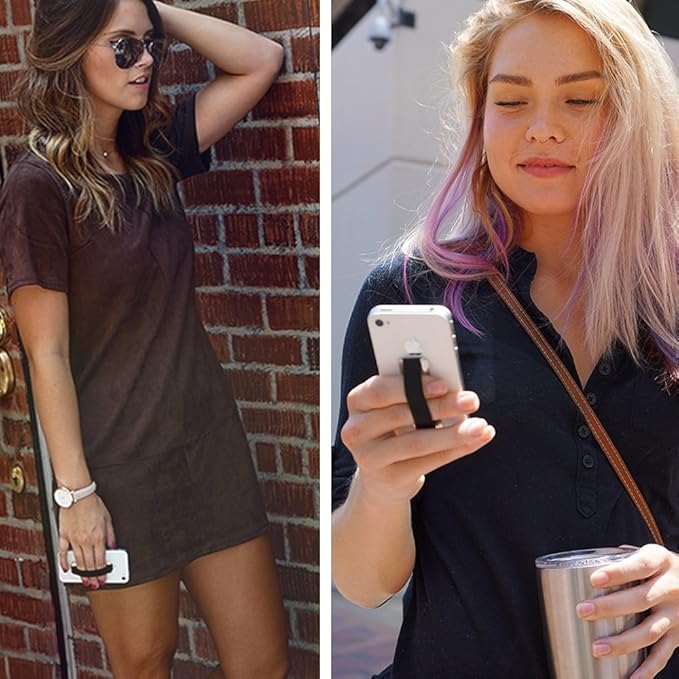 LOVEHANDLE Universal Phone Grip for Smartphones & Mini Tablets - Phone Holder for Hand - Wireless Charging Compatible - Made in The USA - Boho Rose