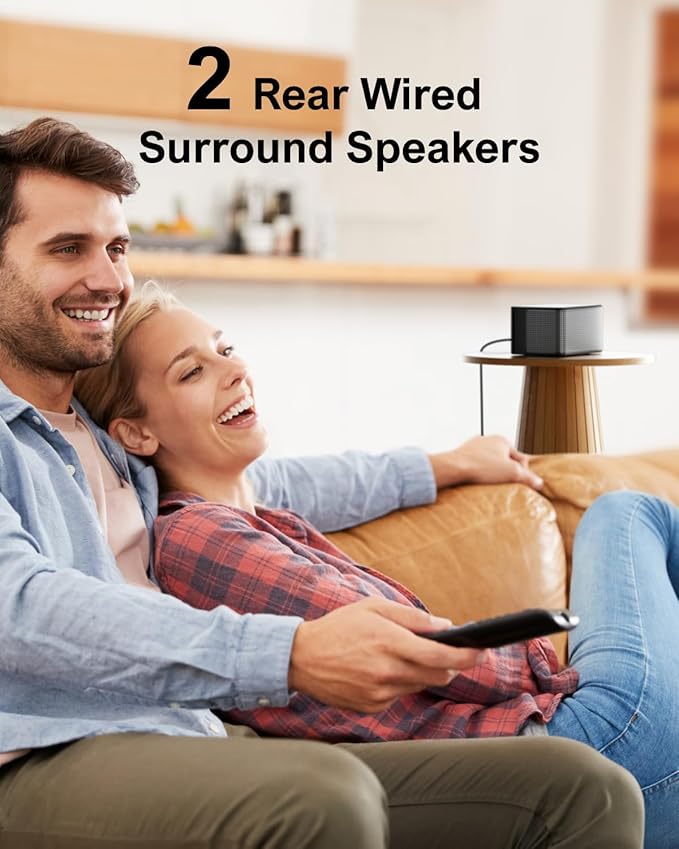 ULTIMEA 7.1 Surround Sound System for TV with Dolby Atmos, 460W Sound Bar for TV with 6.5" Subwoofer, APP Control, 4 Wired Surround Speakers, Home Theater Sound System, Poseidon D80 (2025 Upgrade)