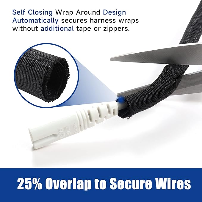 Automotive Wire Sheathing Split Wire Loom Braided Mesh Woven Cable Sleeve for Wires/Cable Cord Protector (1/2" - 65 Feet)