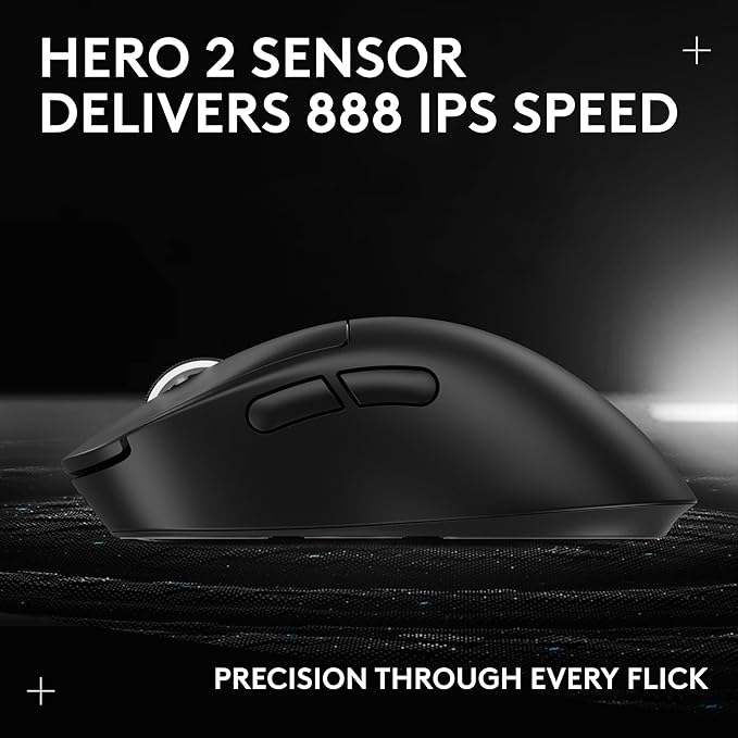 Logitech G PRO X Superlight 2 DEX Wireless Gaming Mouse, 60g pro-Grade Right-Handed Mouse with 5 programmable Buttons, USB-C Charging, 44k DPI Sensor, up to 8 kHz Polling for PC/Mac - Black