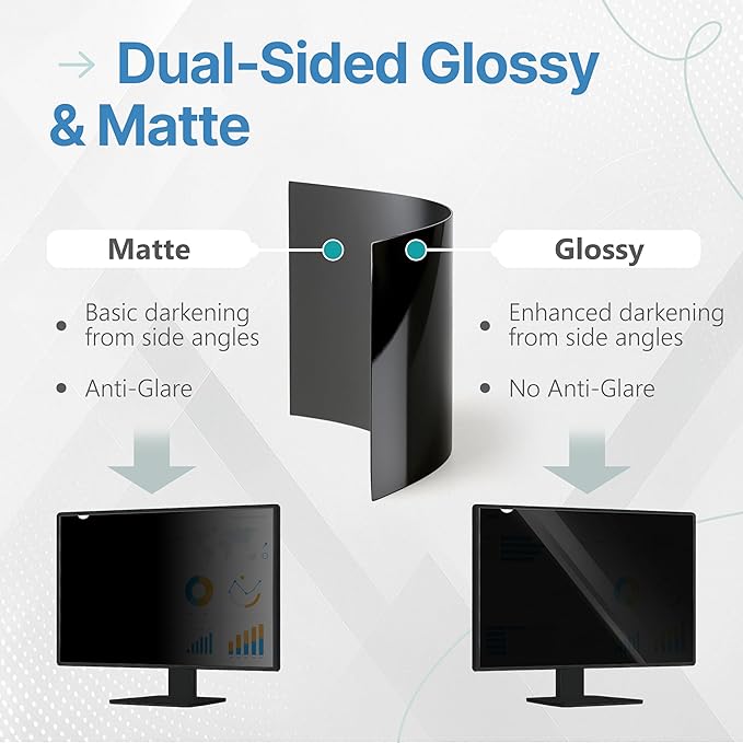 VINTEZ 22 Inch 16:9 Privacy Screen for Computer Monitor and Laptop - Anti Glare Protector Film Blue Light Filter Eye Protection - Computer Screen Privacy Shield, [1 Pack]