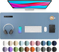 Aothia Leather Desk Pad Protector, Mouse Pad, Office Desk Mat, Non-Slip PU Leather Desk Blotter, Laptop Desk Pad, Waterproof Desk Writing Pad for Office and Home (Denim Blue, 36" x 17")