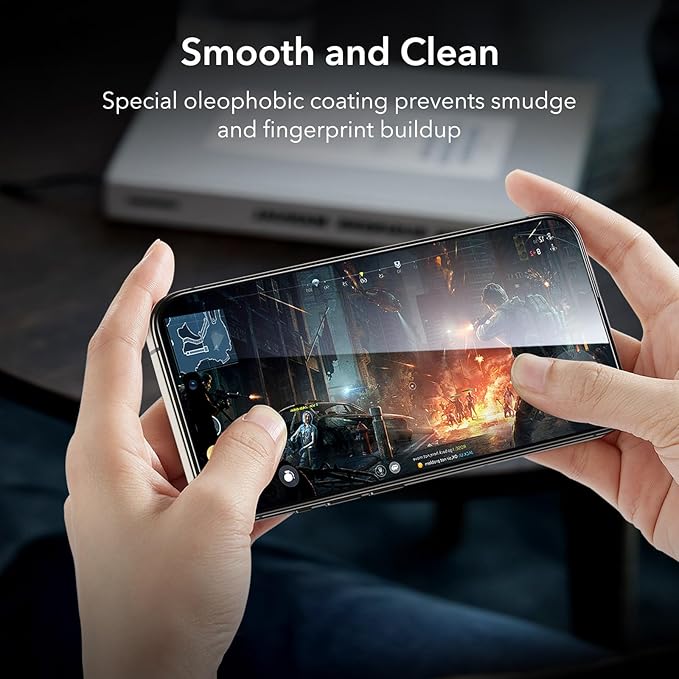 ESR 3+2 Pack for iPhone 15 Pro Screen Protector, [9H Hardness] [Military Grade Shatterproof] Full Coverage Ultra-tough Tempered Glass Film with Easy Installation Frame, 2 Set of Camera Lens Protector