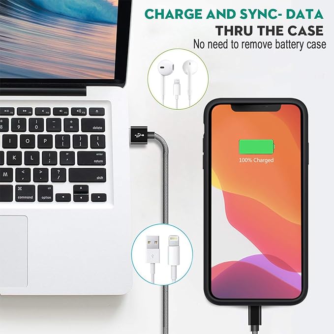 Battery Case for iPhone 11 Pro Max, 10000mAh Ultra Thin Portable Protective Smart Charging Case Compatible with iPhone 11 Pro Max (6.5 inch) Rechargeable Extended Battery Charger (Black)