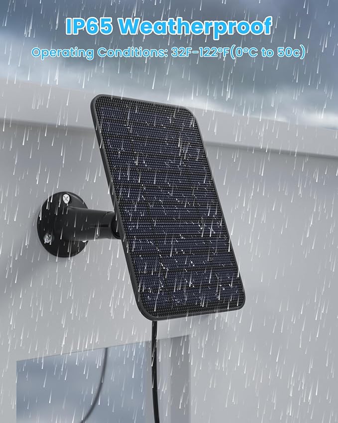5W Solar Panel Compatible with Blink Outdoor 4(4th Gen)/Blink Outdoor(3rd Gen) XT3 & Blink XT2/XT Camera, Blink Solar Panel Charger with 13.1ft Cable Rubber Plug, IP65 Waterproof, Secure Mount, 3 Pack