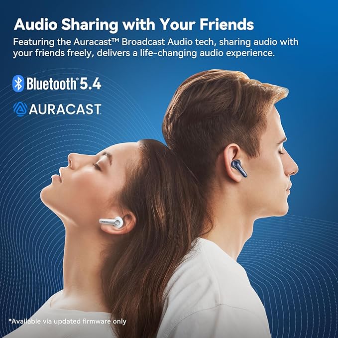 EarFun Air Pro 4 Adaptive Hybrid Noise Canceling Wireless Earbuds, Qualcomm Snapdragon Sound, aptX™ Lossless, 6 Mics AI CVC 8.0 Call, LDAC Hi-Res Audio, 52H Playtime, Bluetooth 5.4, White
