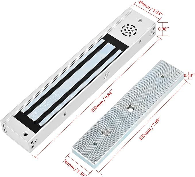 Door Access Control System Inswinging 600lbs Magnetic Lock Kit Build-in Alarm Beeper with ZL Bracket Remote Controller Exit Button