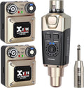 Xvive U45R2 Wireless in Ear Monitor System 5.8ghz IEM System 1 Transmitter and 2 Bodypack Receiver for Studio, Band Rehearsal, Live Performance, Channel Scan Mode