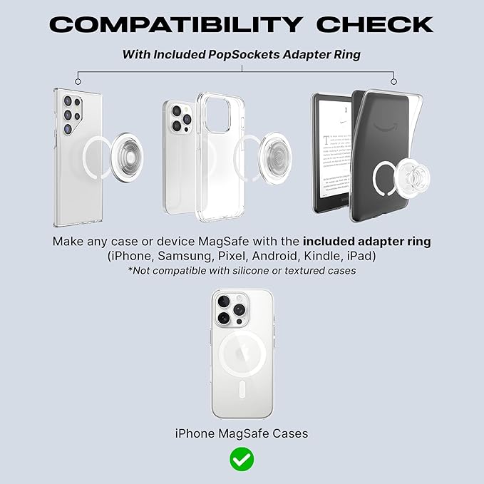 PopSockets Phone Grip for MagSafe with Kickstand, Magnetic Stand, Swappable Top, Secure Hold for iPhone MagSafe Cases, Phone & Tablet Grip - Alum Radial Olive